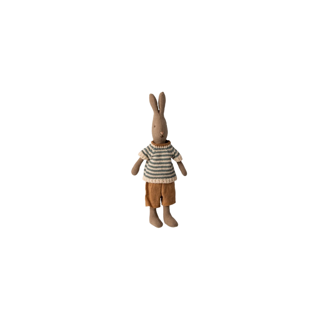 Brązowy Króliczek w Koszulce i Spodenkach - Rabbit size 1 - Brown - Shirt And Shorts - Maileg