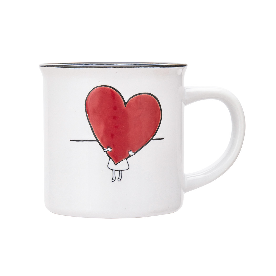 Heart - Kubek z Sercem - Porcelitowy z Wywiniętym Rantem 320 ml - Altom Design