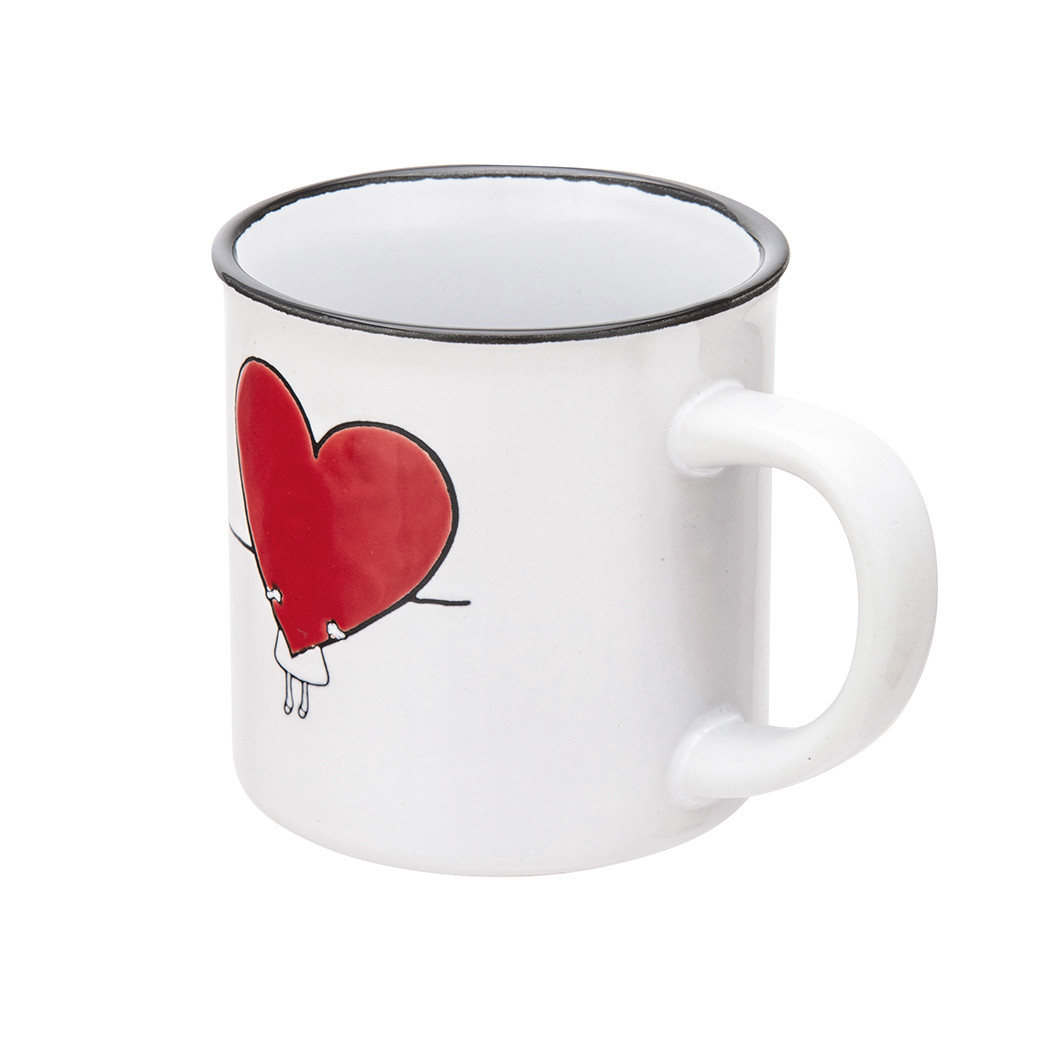 Heart - Kubek z Sercem - Porcelitowy z Wywiniętym Rantem 320 ml - Altom Design