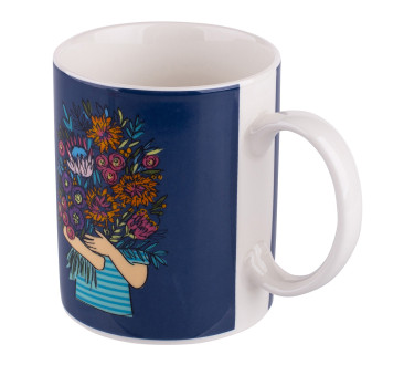 Granatowy Bukiet - Kubek Prosty Porcelanowy 300 ml - Altom Design