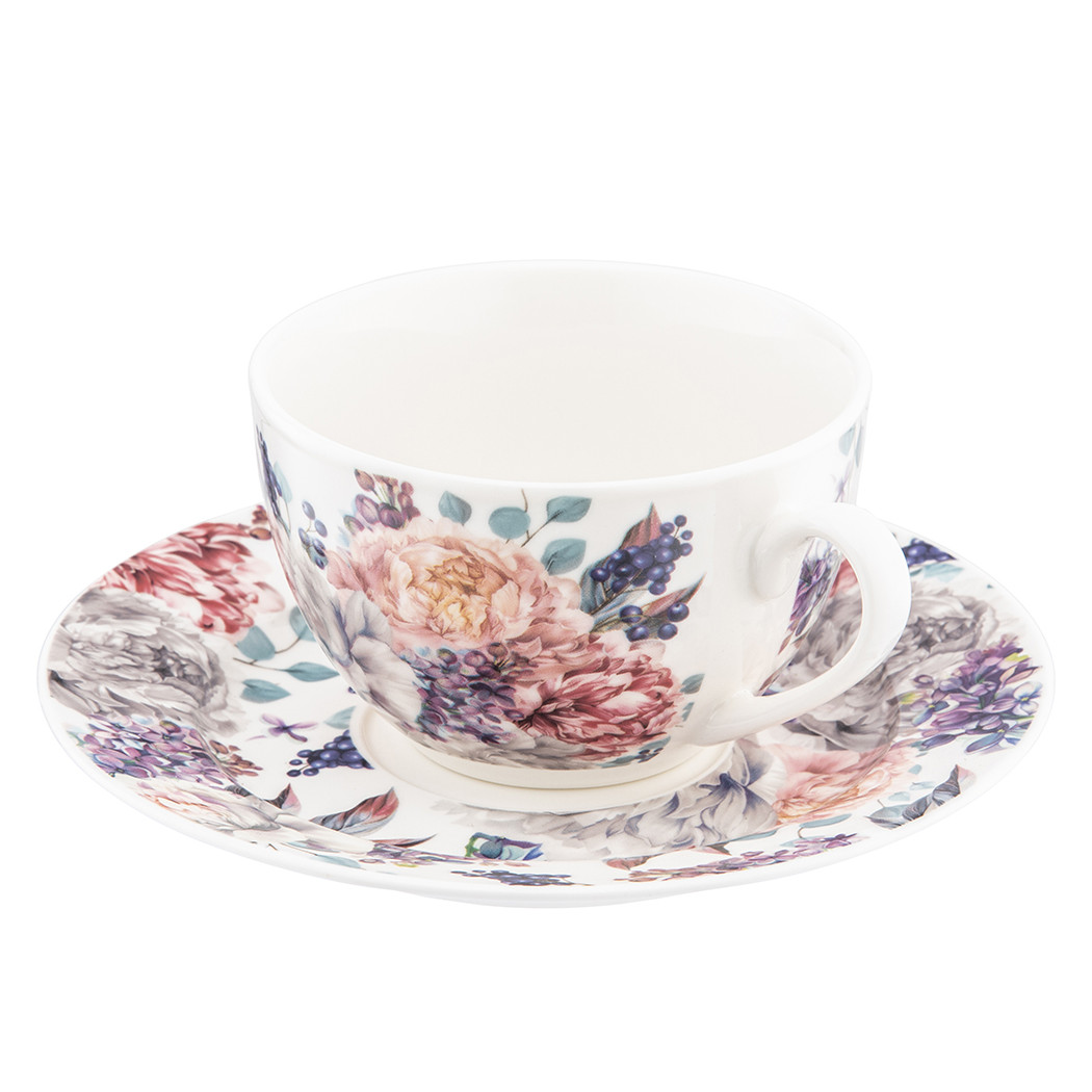 Liliowy Bez - Filiżanka 260 ml ze Spodkiem 15 cm - Altom Design