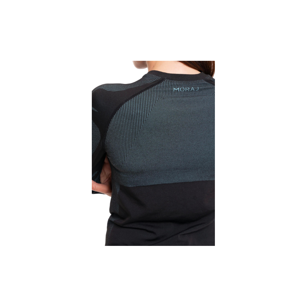 Damski Komplet Bielizny Termoaktywnej - Rozmiar S - Kolor Czarno/Miętowy - MORAJ