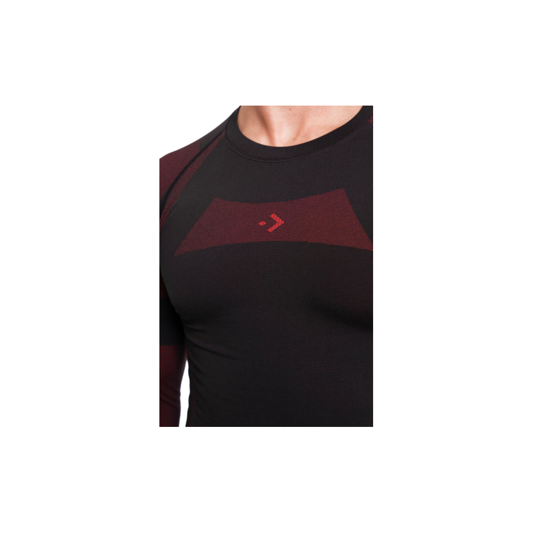 Męski Komplet Bielizny Termoaktywnej - Rozmiar L - Kolor Czarno/Czerwony - MORAJ