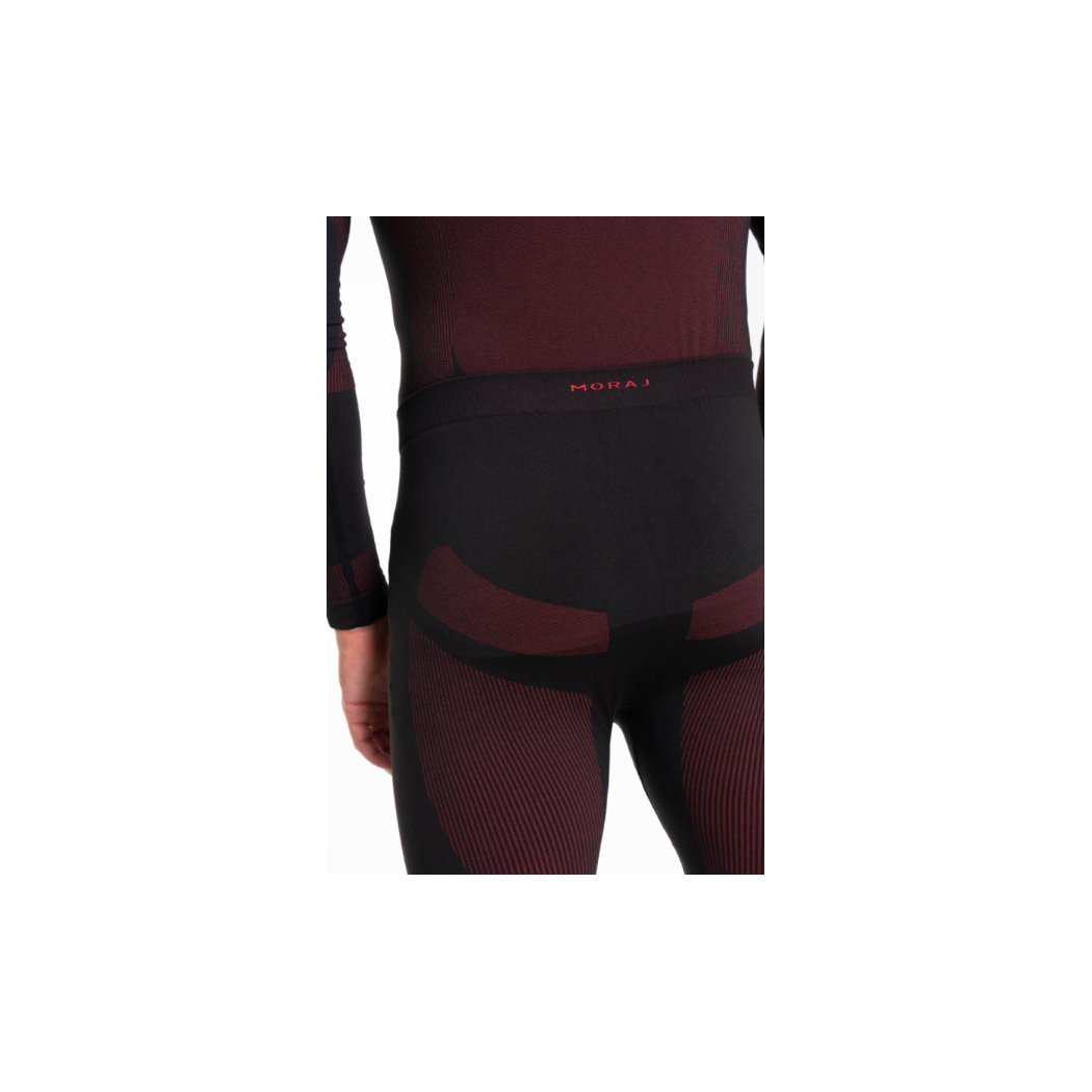 Męski Komplet Bielizny Termoaktywnej - Rozmiar L - Kolor Czarno/Czerwony - MORAJ
