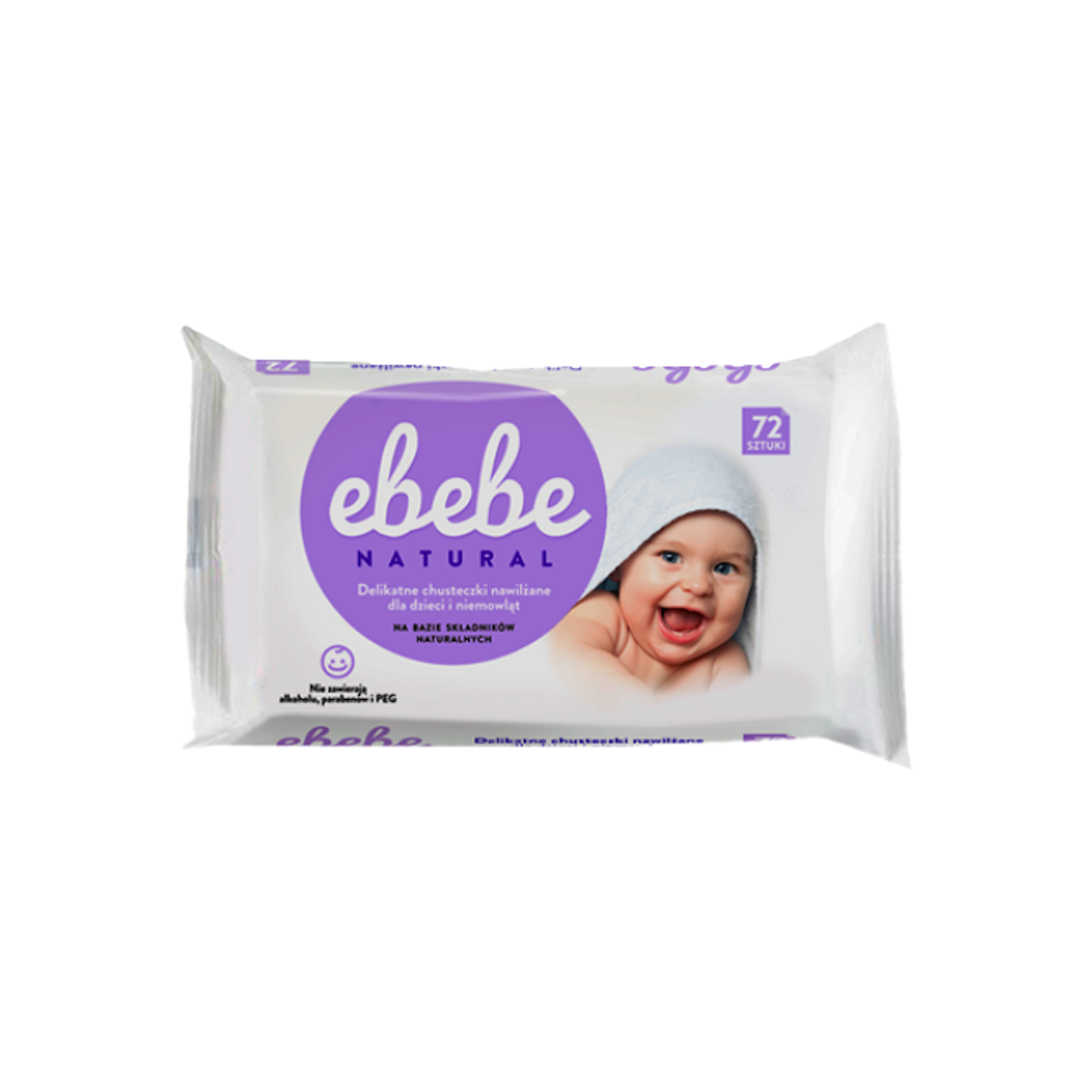 Chusteczki EBEBE nawilżane dla niemowląt - 72 szt. - Ebebe Natural