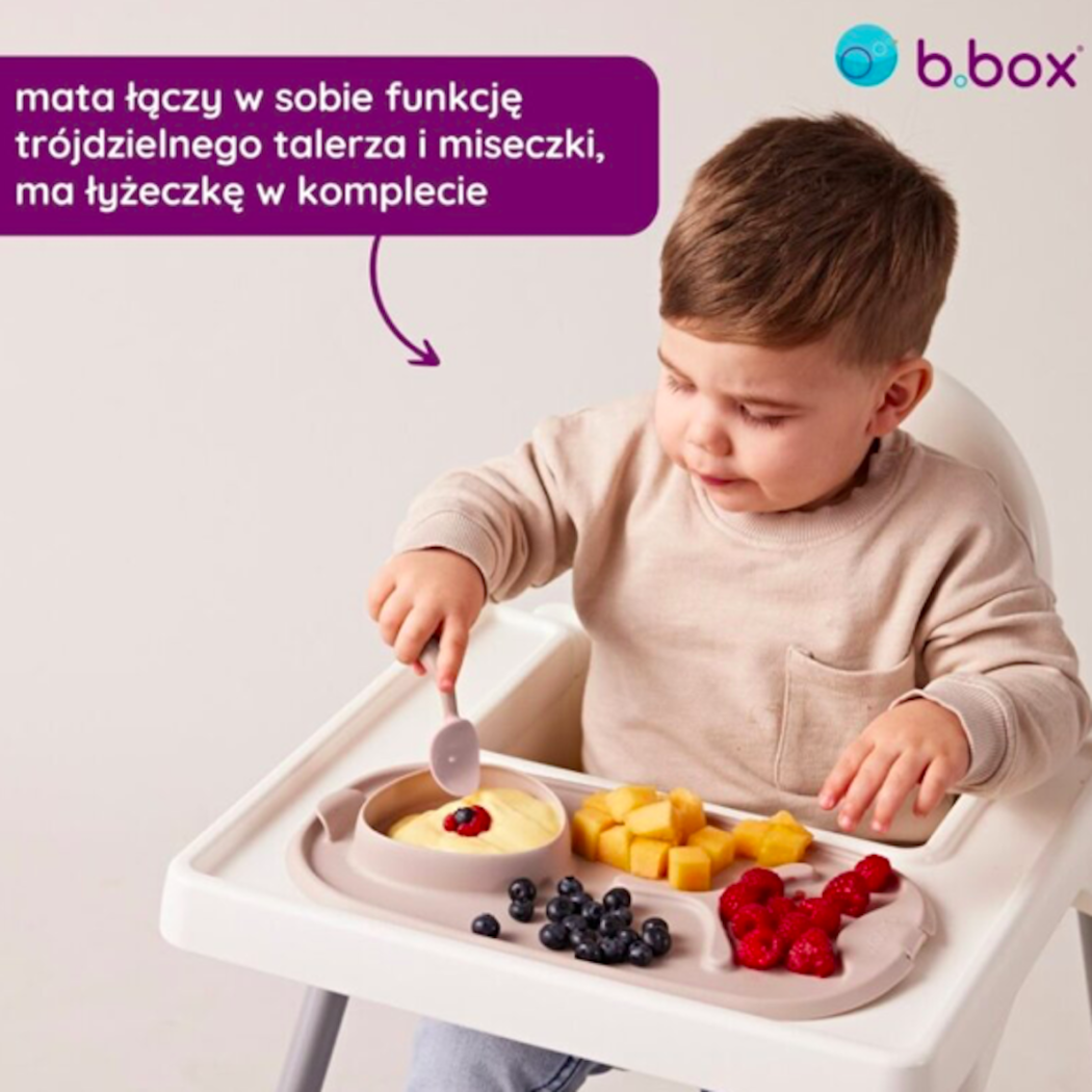 Zwijana Mata BLW - Nauka Samodzielnego Jedzenia - Kolor Niebieski - B.BOX ROLL