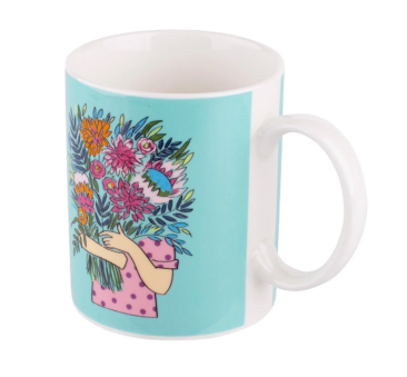 Niebieski Bukiet - Kubek Prosty Porcelanowy 300 ml - Altom Design