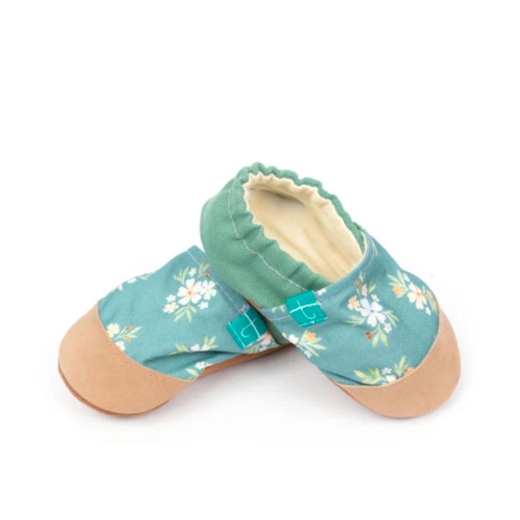 Picnic Flowers Onyx - rozmiar 18-24 miesięcy - Papcie Titot - SKÓRZANA PODESZWA