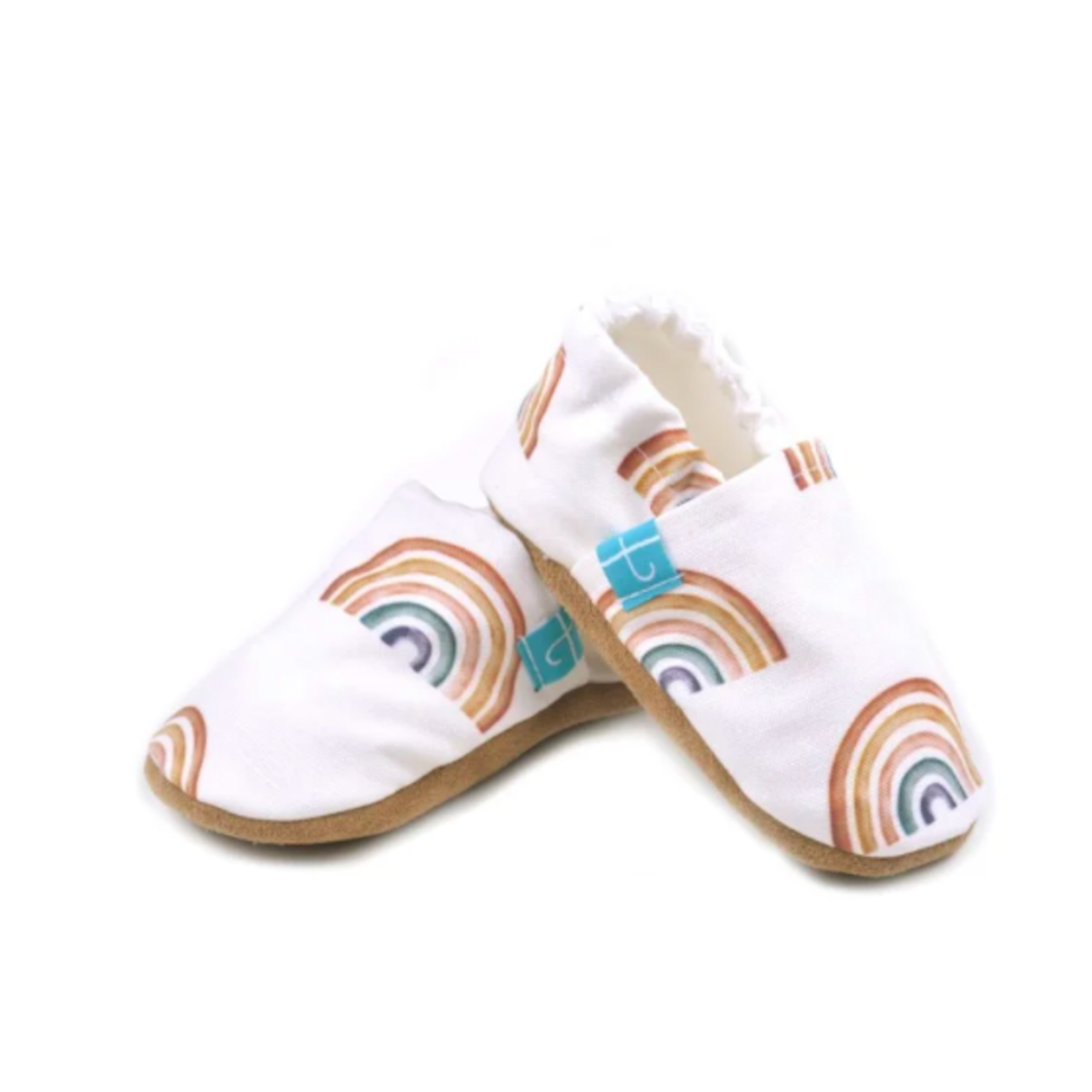 WYPRZEDAŻ Colorfull Rainbow (bez skórzanego noska) - rozmiar 0-3 msc - Papcie Titot - SKÓRZANA PODESZWA