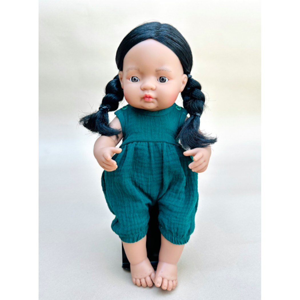 Botanical Green 38 - Bloomersy Muślinowe - Rozmiar 38 - Ubranko Dla Lalek - Miniland - LILLITOY