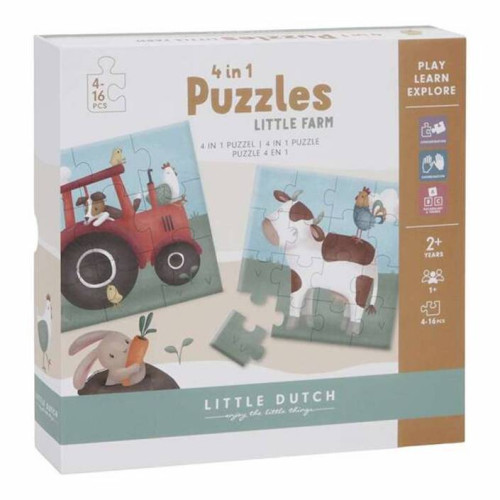 Little Farm - Puzzle 4 Elementy - Little Dutch