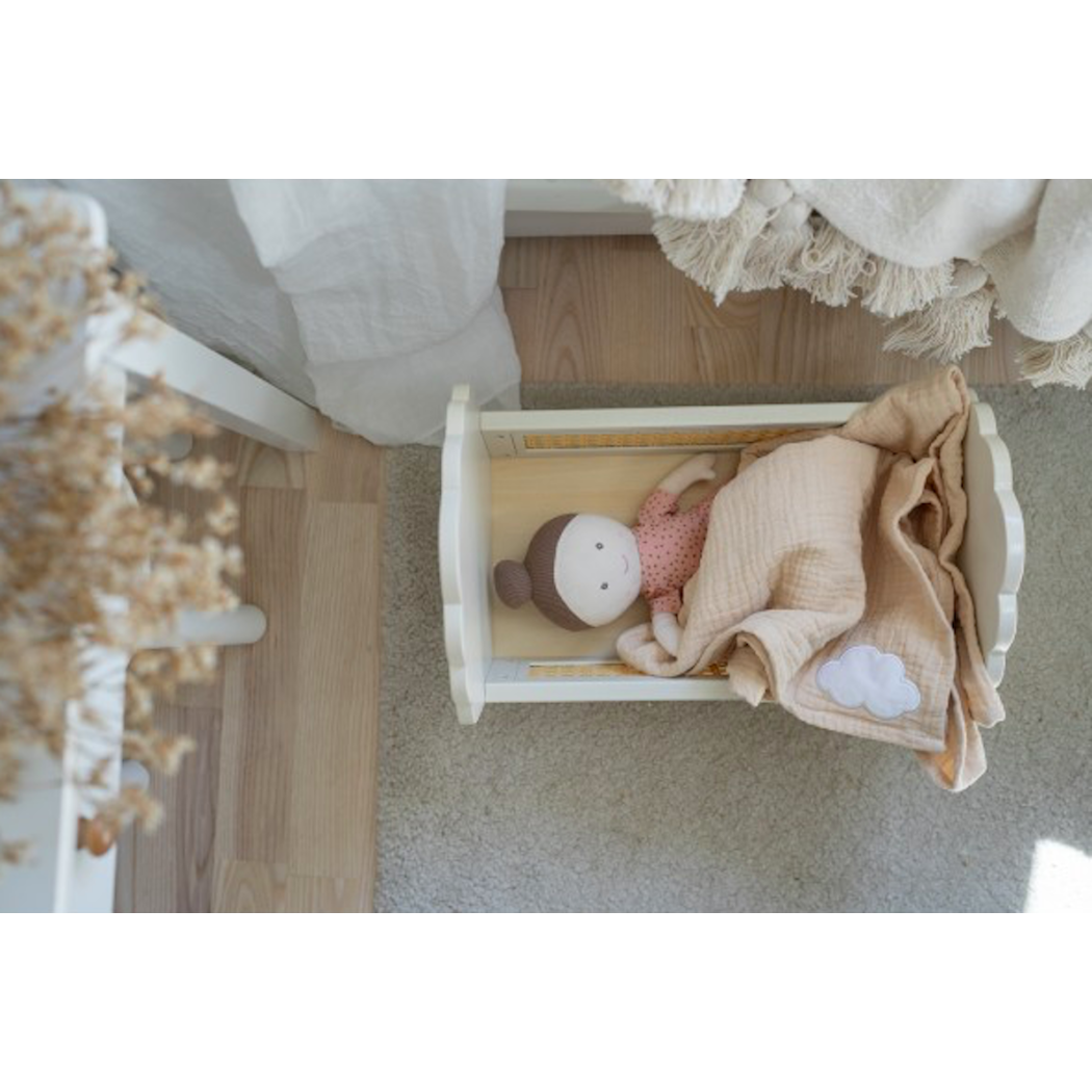 Kołyska dla Lalek - Drewniana Zabawka Łóżeczko - 37 cm - JaBaDaBaDo