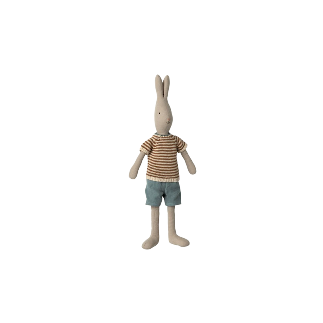 Króliczek w Koszulce w Paski i Spodenkach - Rabbit size 3 - Classic - Knitted Shirt And Shorts - Maileg