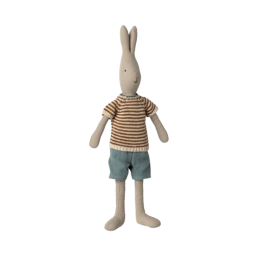 Króliczek w Koszulce w Paski i Spodenkach - Rabbit size 3 - Classic - Knitted Shirt And Shorts - Maileg