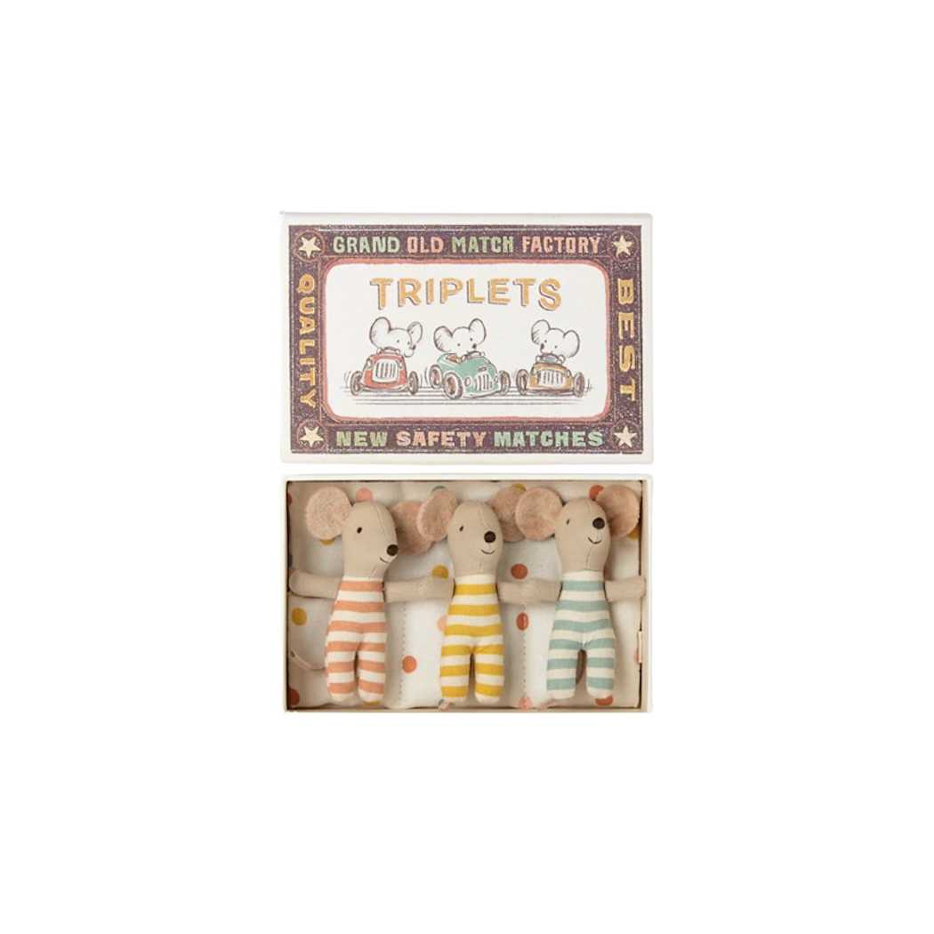 Myszki Trojaczki w Pudełku - Triplets In Matchbox - Baby Mice - Maileg