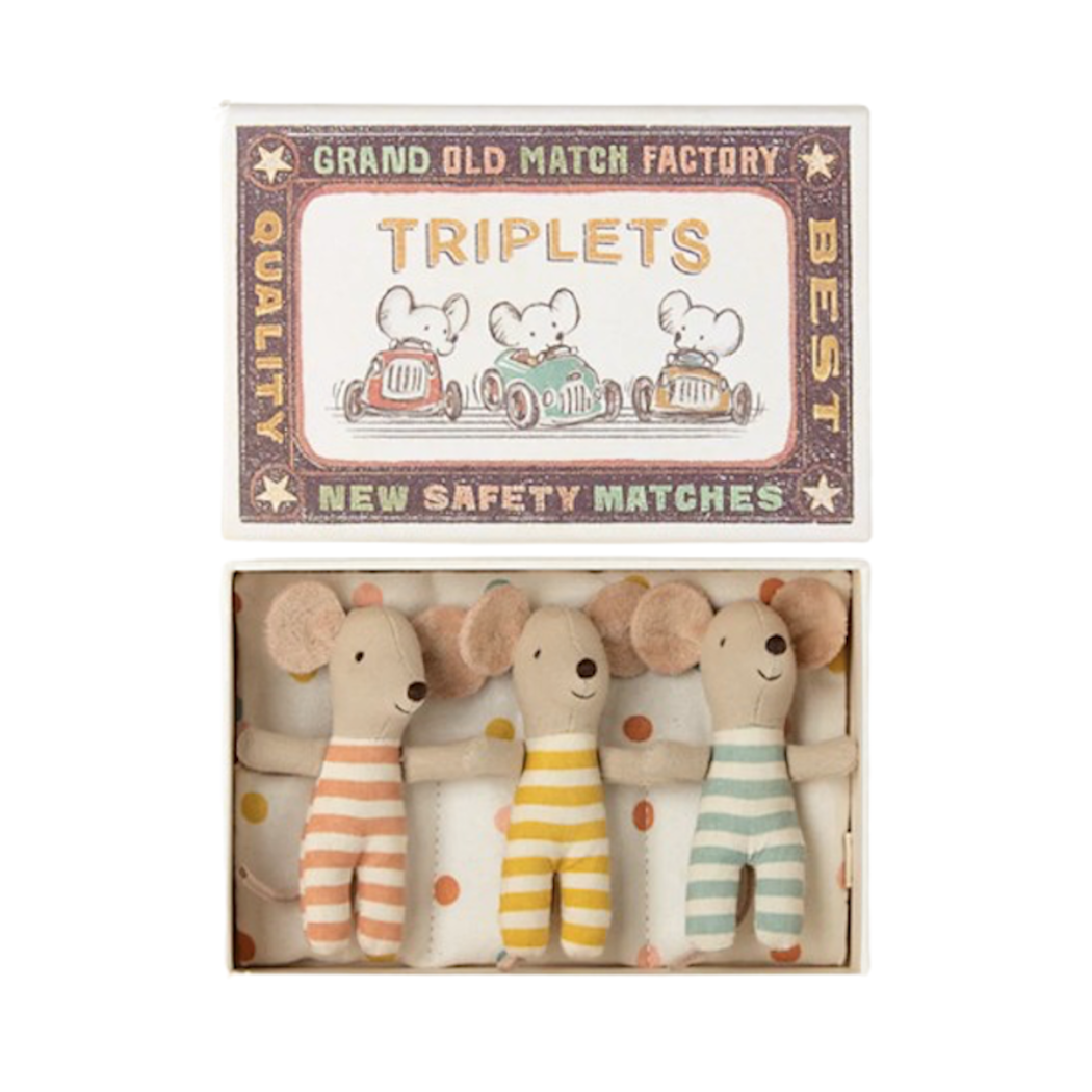 Myszki Trojaczki w Pudełku - Triplets In Matchbox - Baby Mice - Maileg