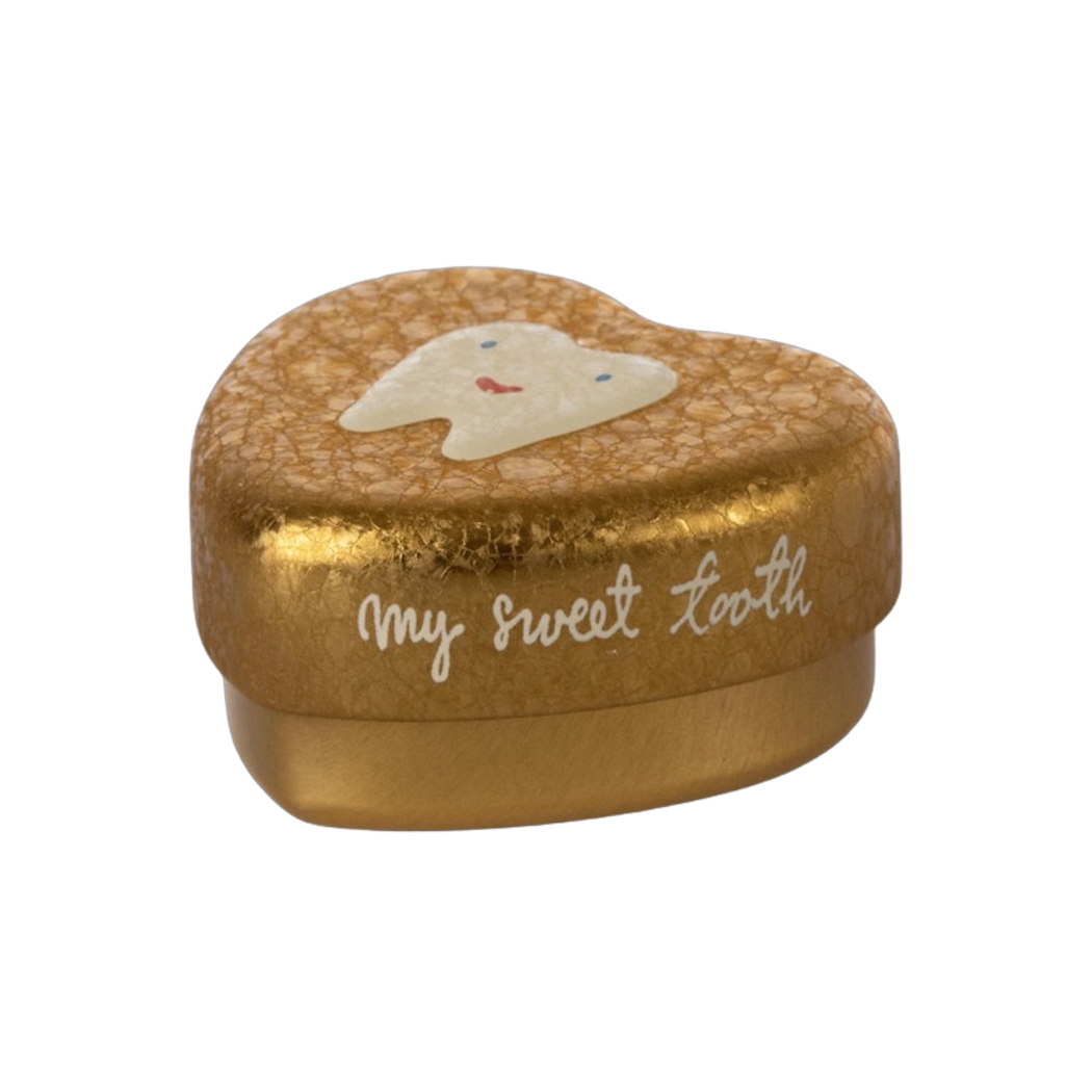 Serce Pudełko na Zęby Mleczaki - Złote Serduszko - Tooth Box Gold - Maileg