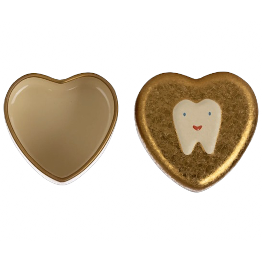 Serce Pudełko na Zęby Mleczaki - Złote Serduszko - Tooth Box Gold - Maileg