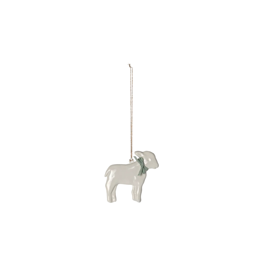 Baranek z Miętową Kokardką - Dekoracja Wielkanocna - Easter Metal Ornament Lamb - Mint - Maileg