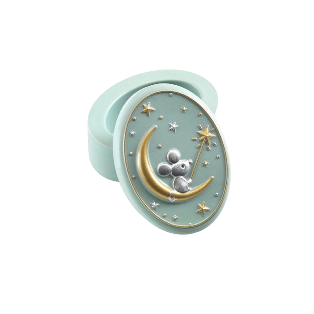 Jasno Turkusowe Bambusowe Pudełko Na Mleczne Zęby - Djeco