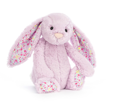 Fioletowy Królik  Kwiatowe Uszy i Stópki 31 cm - Maskotka Przytulanka - JellyCat