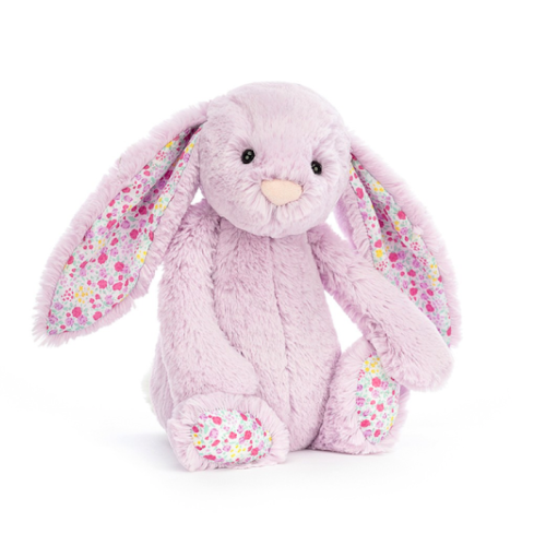 Fioletowy Królik  Kwiatowe Uszy i Stópki 31 cm - Maskotka Przytulanka - JellyCat