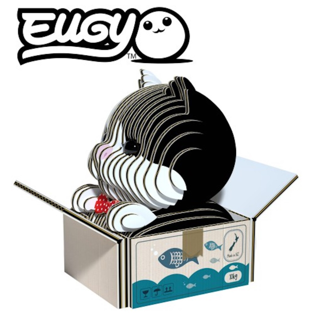 Kotek Tuxedo - Eko Układanka 3D - Eugy