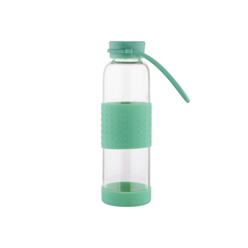 Zielona Szklana Butelka w Silikonowej Osłonie - 550 ml - Altom Design