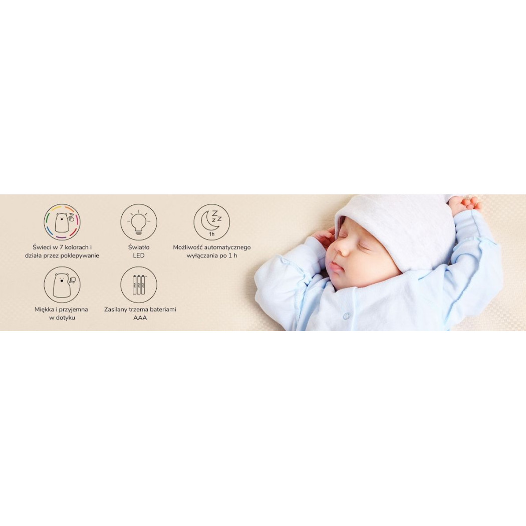 Biały Miś - Mała Lampka Silikonowa - Rabbit & Friends