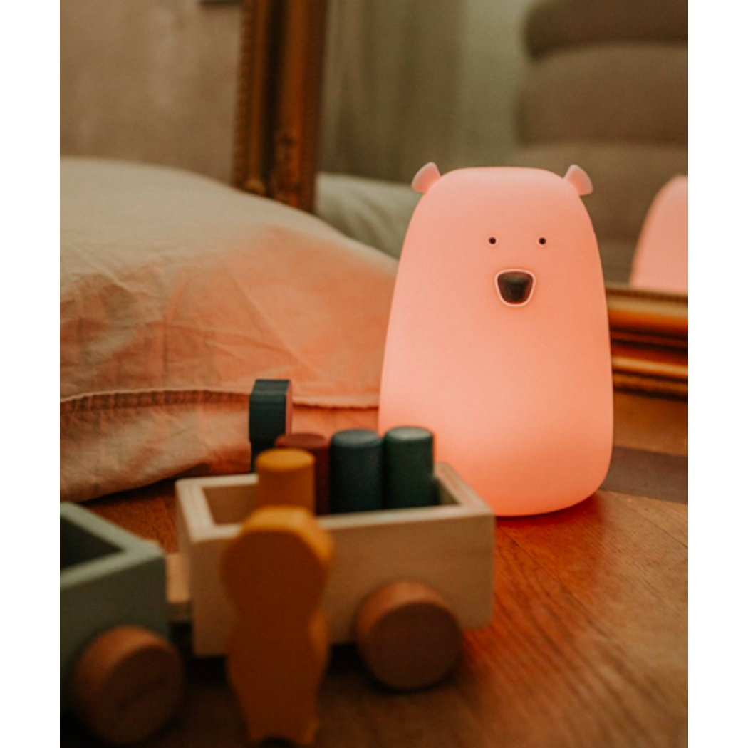 Różowy Miś - Duża Lampka Silikonowa - Z Pilotem - Rabbit & Friends