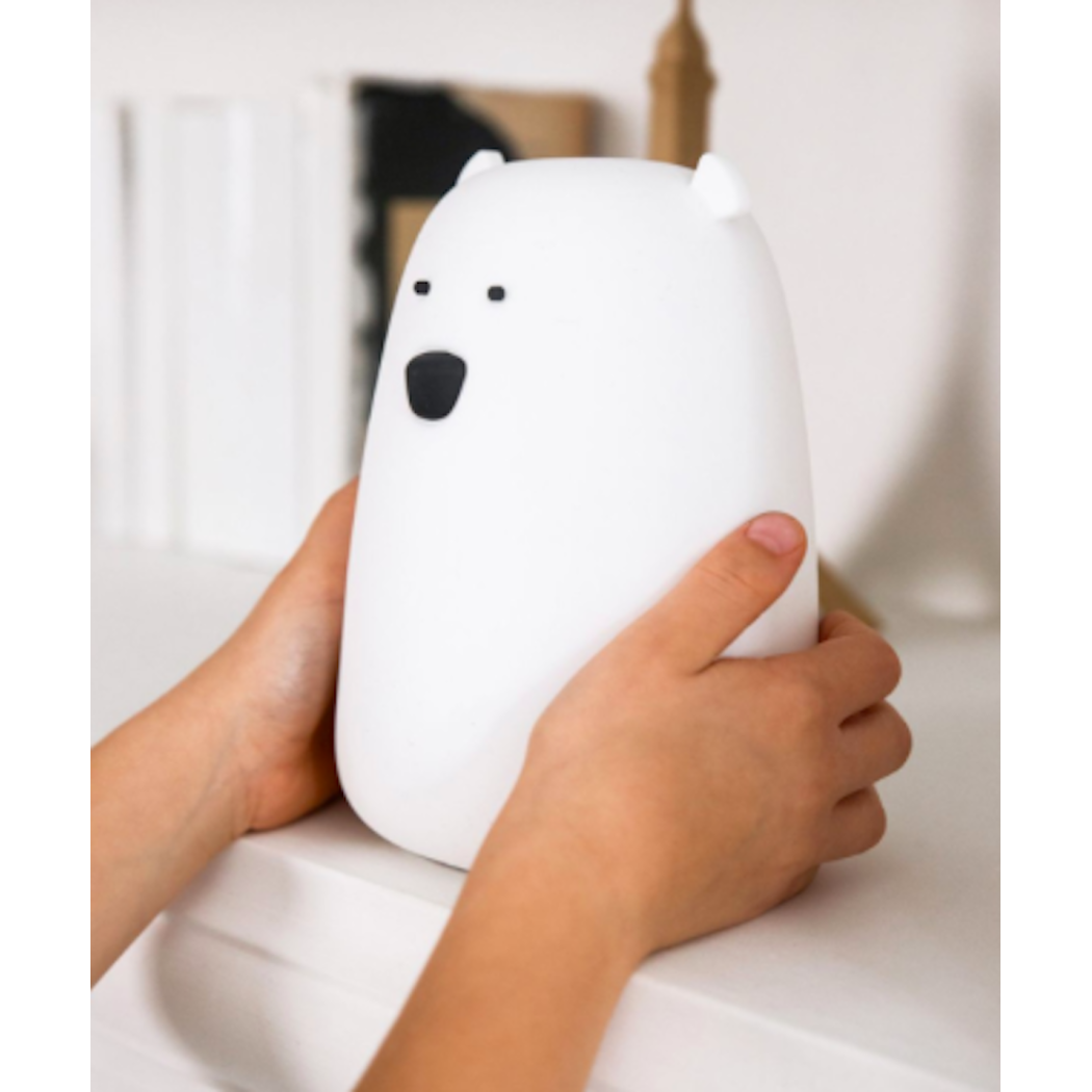 Biały Miś - Duża Lampka Silikonowa - Z Pilotem - Rabbit & Friends