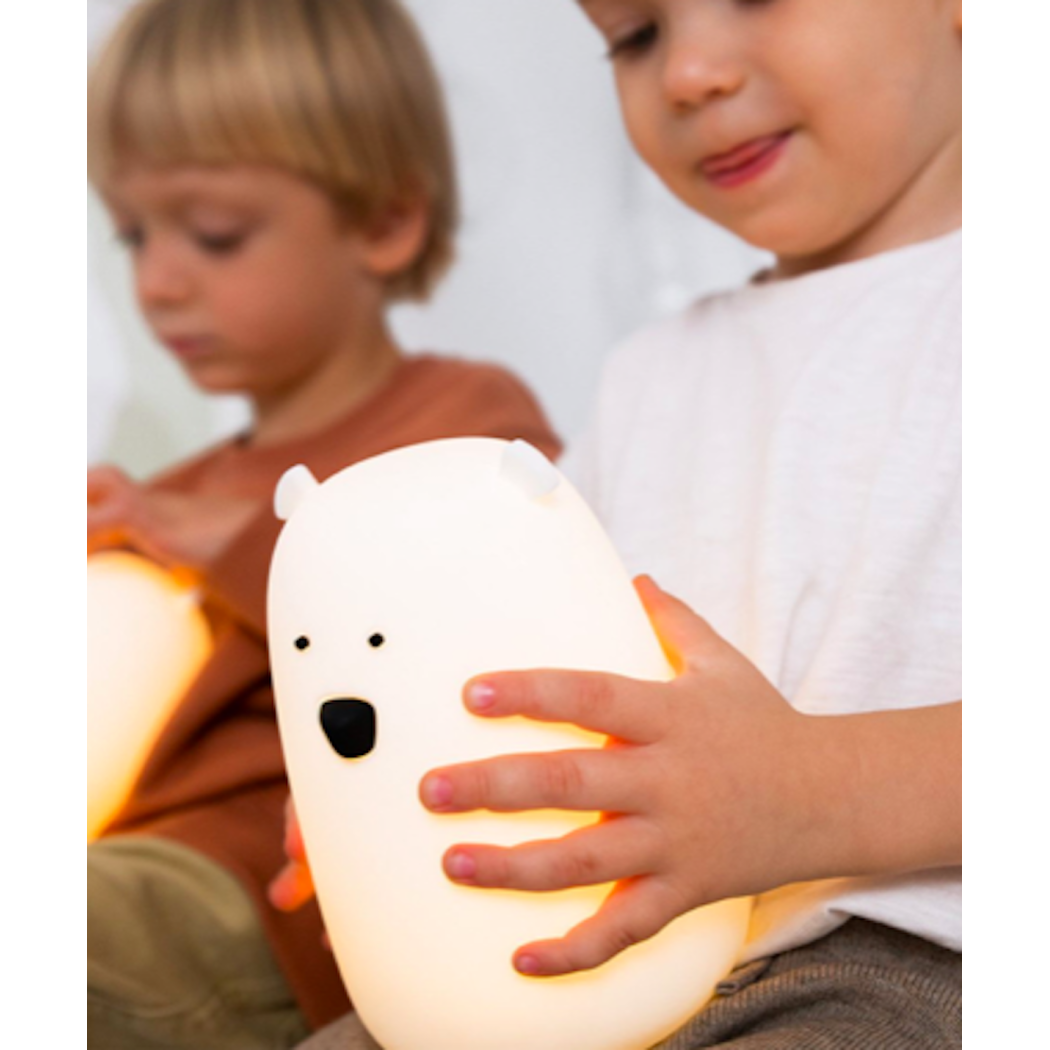 Biały Miś - Duża Lampka Silikonowa - Z Pilotem - Rabbit & Friends