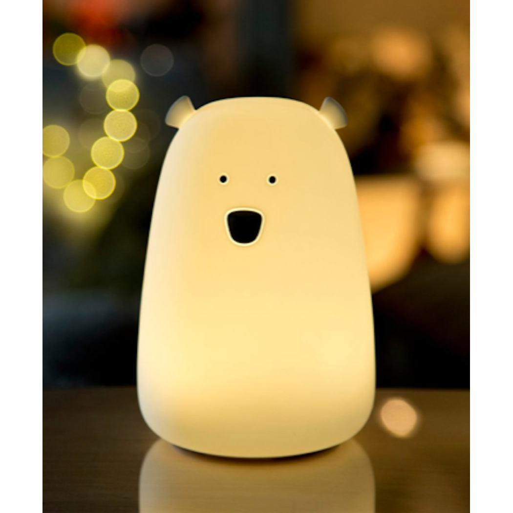 Biały Miś - Duża Lampka Silikonowa - Z Pilotem - Rabbit & Friends