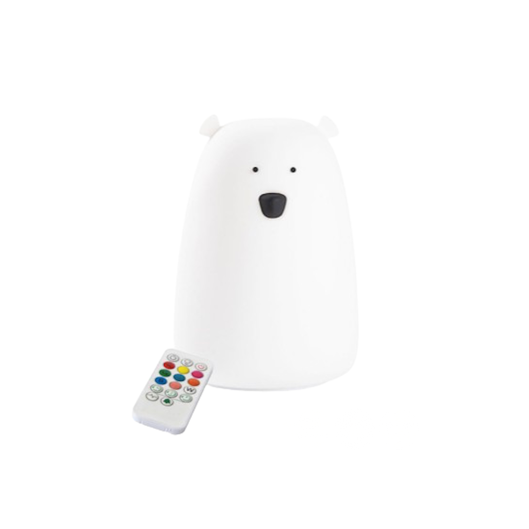 Biały Miś - Duża Lampka Silikonowa - Z Pilotem - Rabbit & Friends