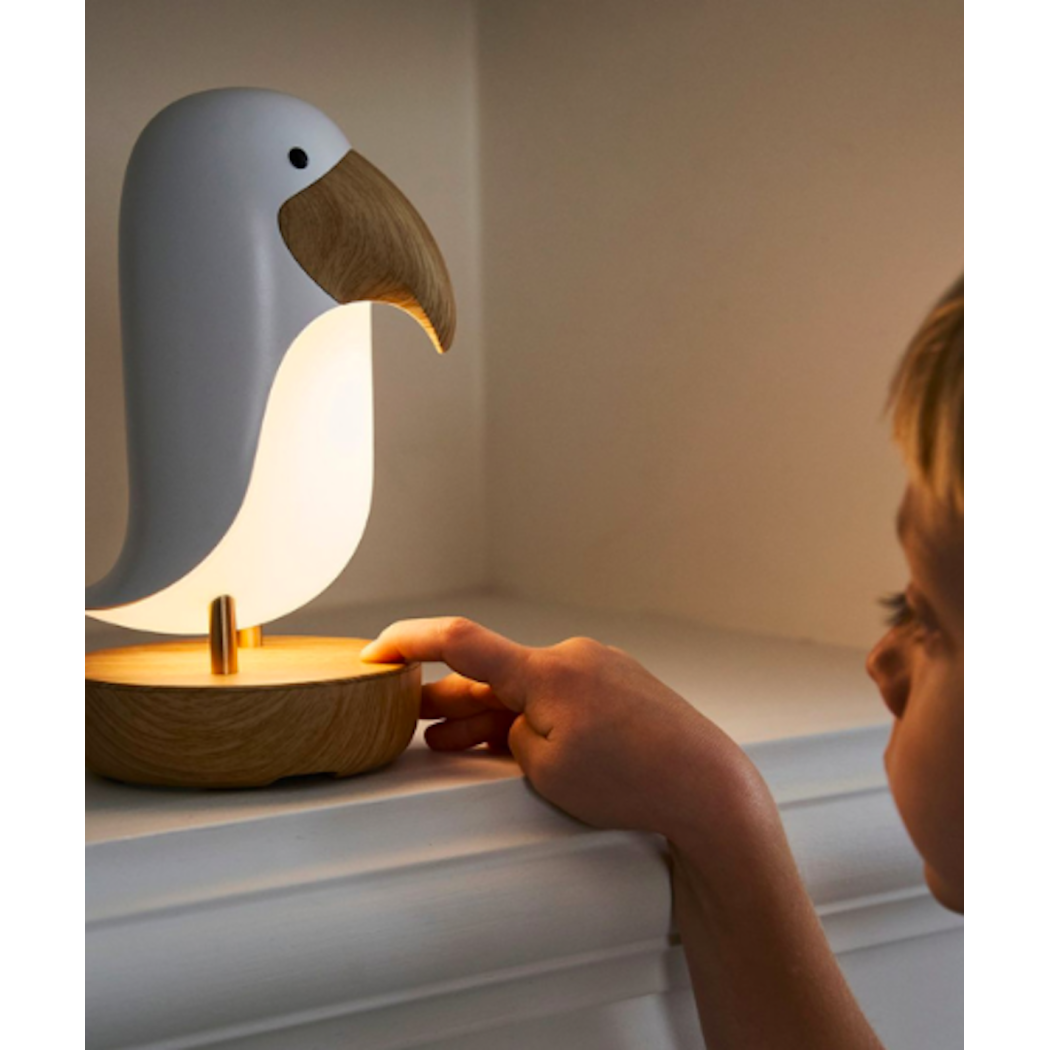 Biały Ptak Maskonur - Lampka z Głośnikiem - Rabbit & Friends