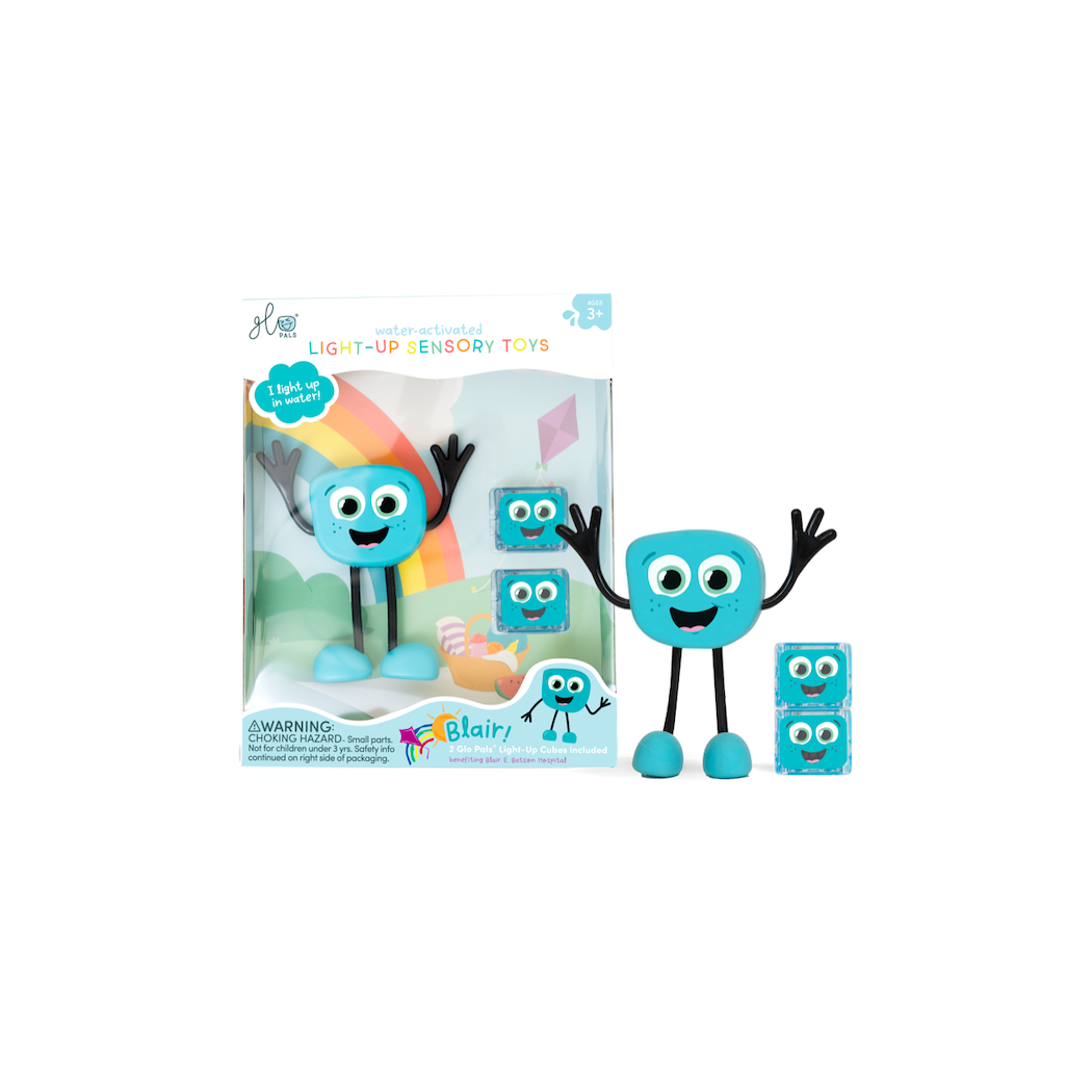 Postać Blair oraz 2 kostki Sensoryczne Świecące w Wodzie - Kolor Turkusowy - Glo Pals