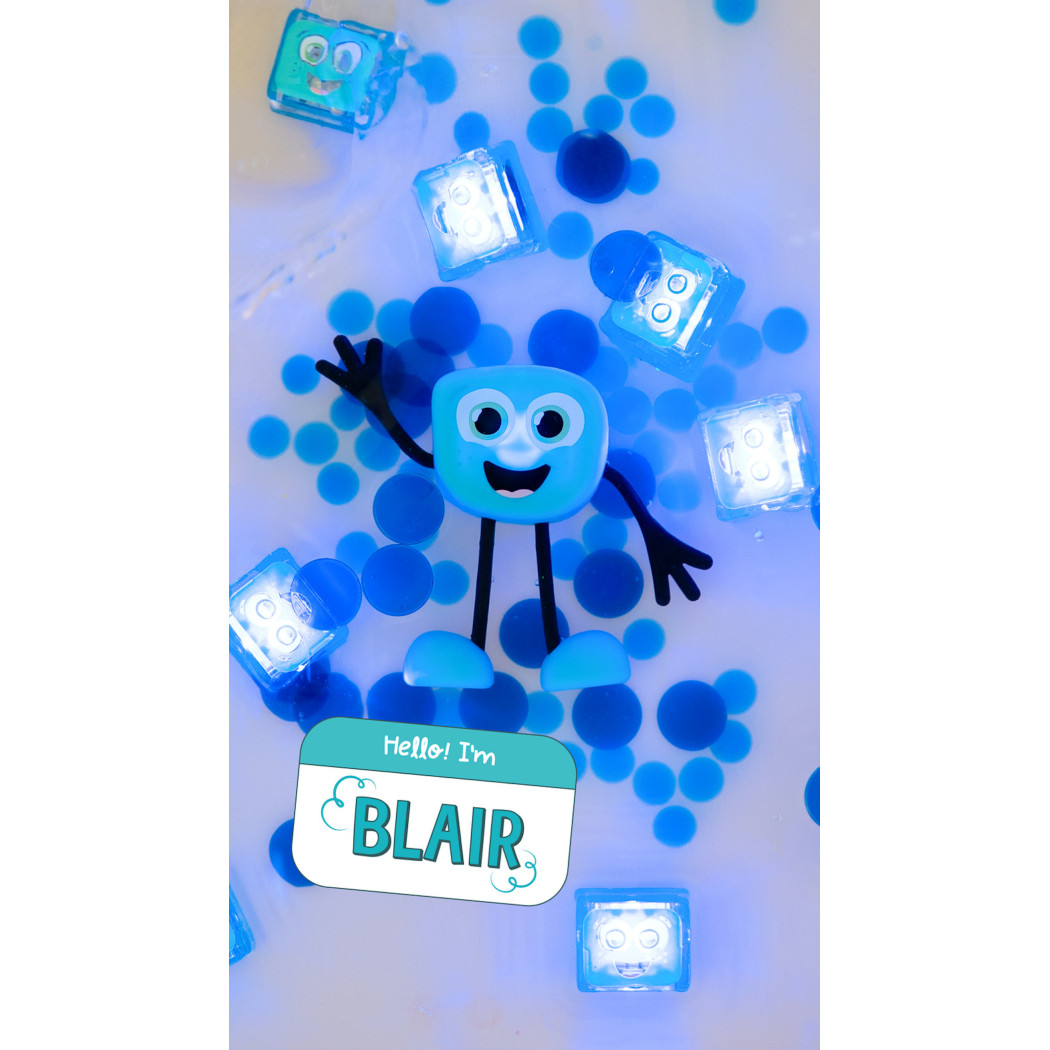 Postać Blair oraz 2 kostki Sensoryczne Świecące w Wodzie - Kolor Turkusowy - Glo Pals