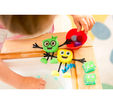 Pippa - Zestaw 4 kostek Sensorycznych Świecących w Wodzie - Kolor Zielony - Glo Pals