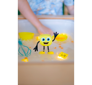 Alex - Zestaw 4 kostek Sensorycznych Świecących w Wodzie - Kolor Żółty - Glo Pals