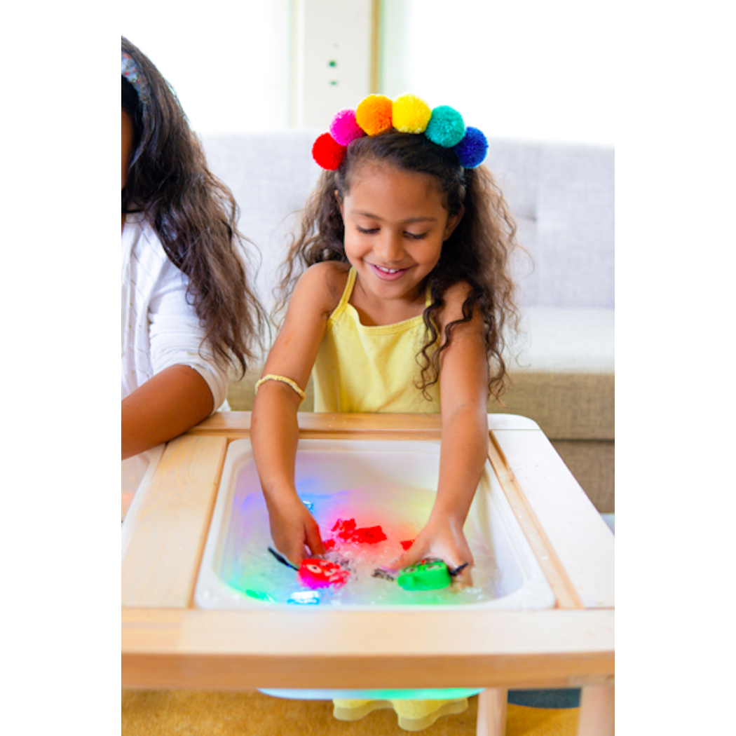 Alex - Zestaw 4 kostek Sensorycznych Świecących w Wodzie - Kolor Żółty - Glo Pals