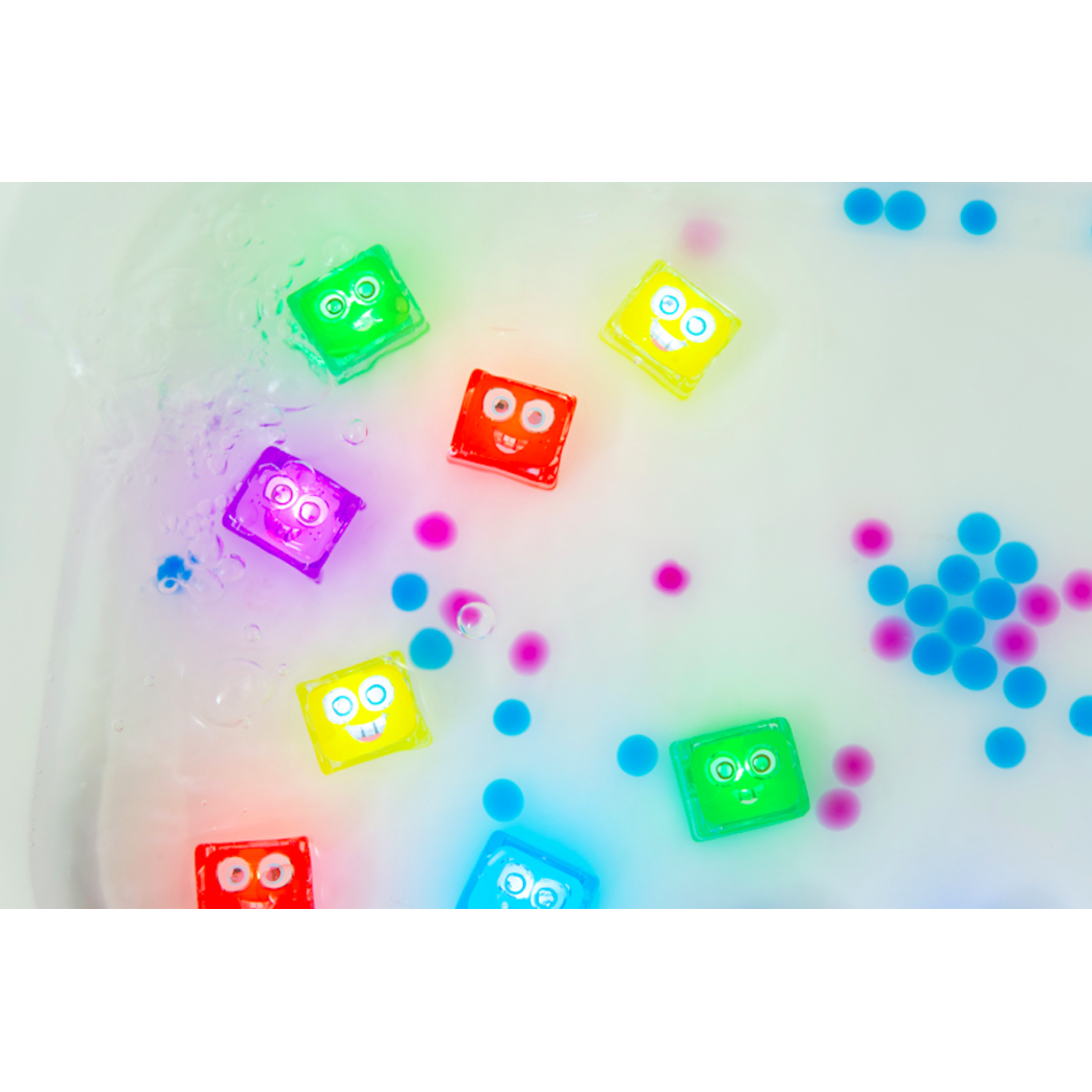 Lumi - Zestaw 4 kostek Sensorycznych Świecących w Wodzie - Kolor Fioletowy - Glo Pals