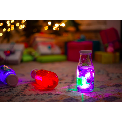 Christmas Pal - Zestaw 4 kostek Sensorycznych Świecących w Wodzie - Limitowana Edycja Świąteczna - Kolor Zielony - Glo Pals