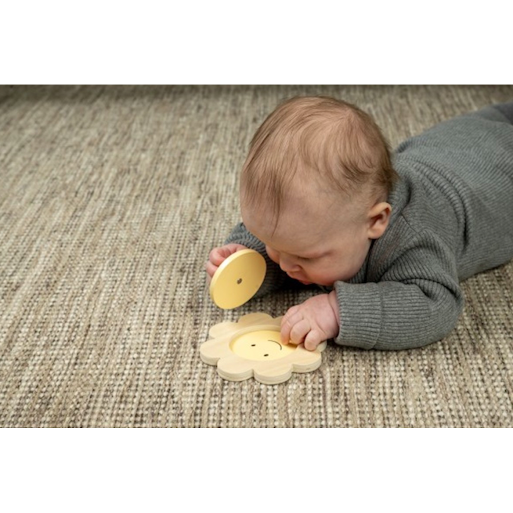 Edukacyjne Pudełko 6-12 mcy - Pięć Drewnianych Zabawek Piramida Wbijanka Puzzle Książeczka Zwierzak na Kółkach - JaBaDaBaDo