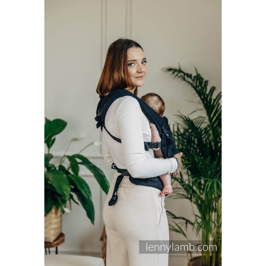 MAŁA JODEŁKA CZARNY HEBAN - Nosidełko LennyLight - Moje Pierwsze Nosidełko Regulowane 100% Bawełna - Standard - LennyLamb