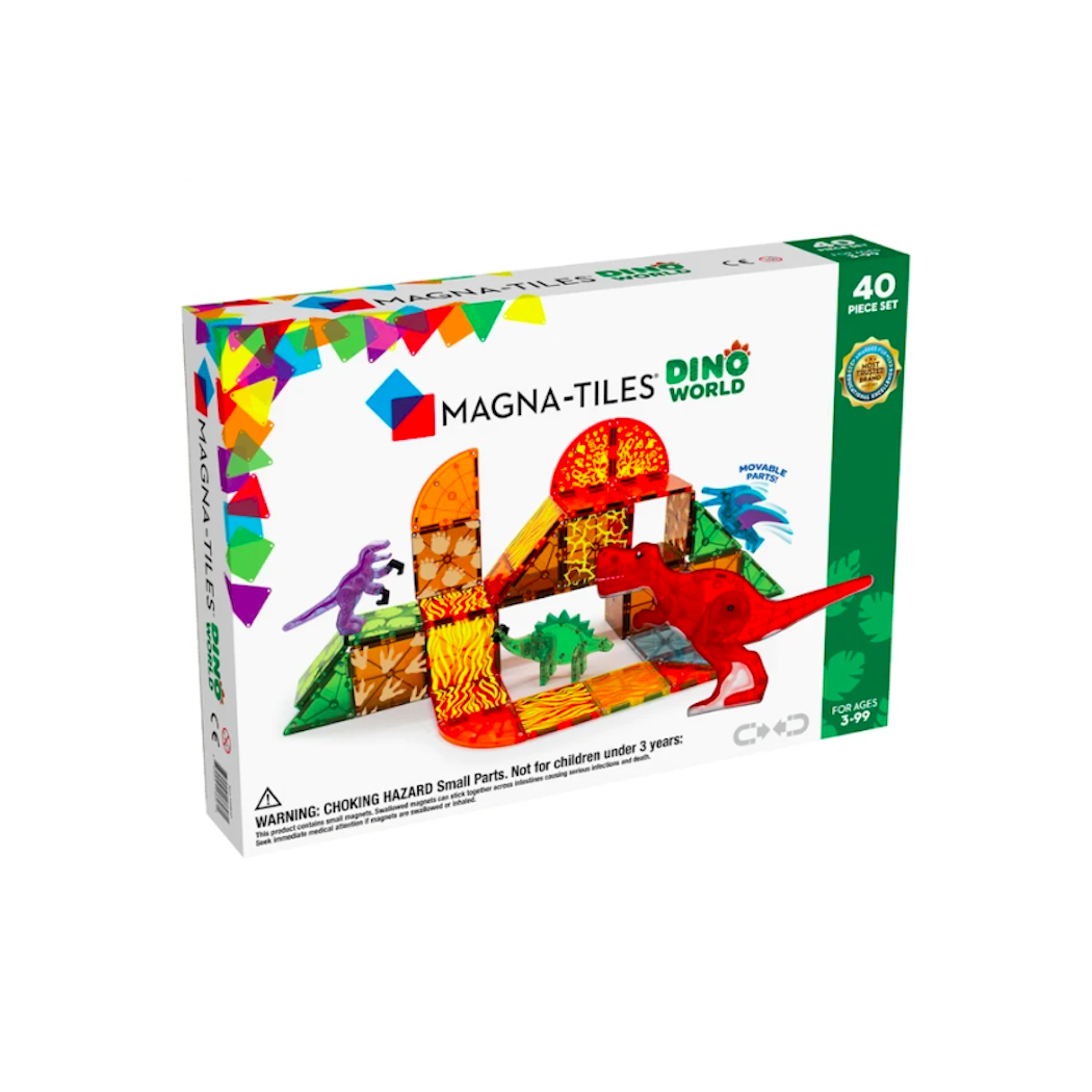 Dino World - Klocki Magnetyczne 40 elementów - Magna-Tiles