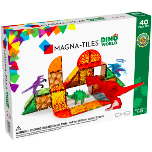 Dino World - Klocki Magnetyczne 40 elementów - Magna-Tiles