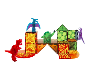 Dino World - Klocki Magnetyczne 40 elementów - Magna-Tiles