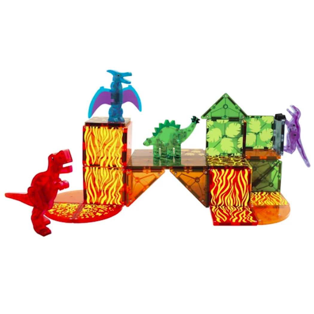 Dino World - Klocki Magnetyczne 40 elementów - Magna-Tiles