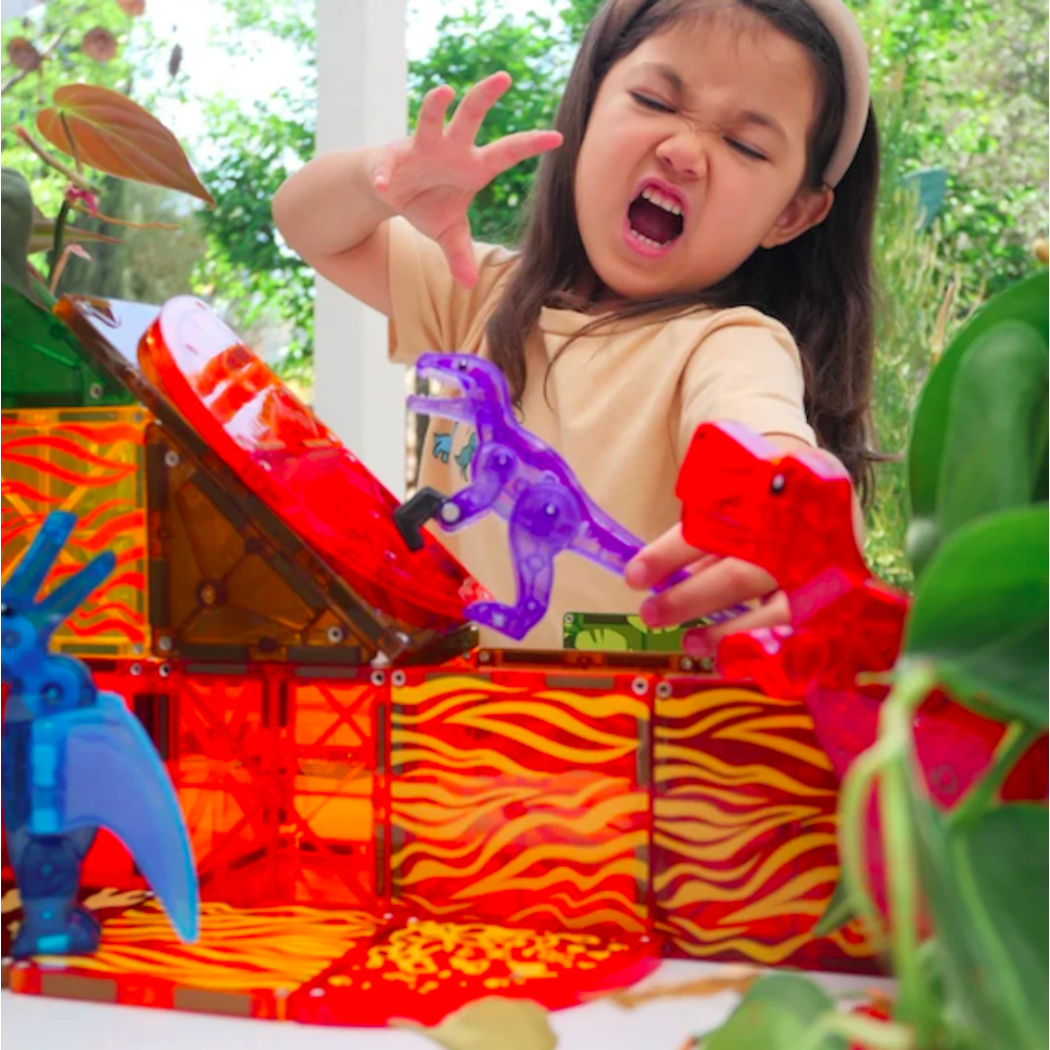 Dino World - Klocki Magnetyczne 40 elementów - Magna-Tiles