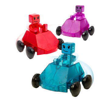 Samochodziki Dashers - Klocki Magnetyczne Autka 6 elementów - Magna-Tiles